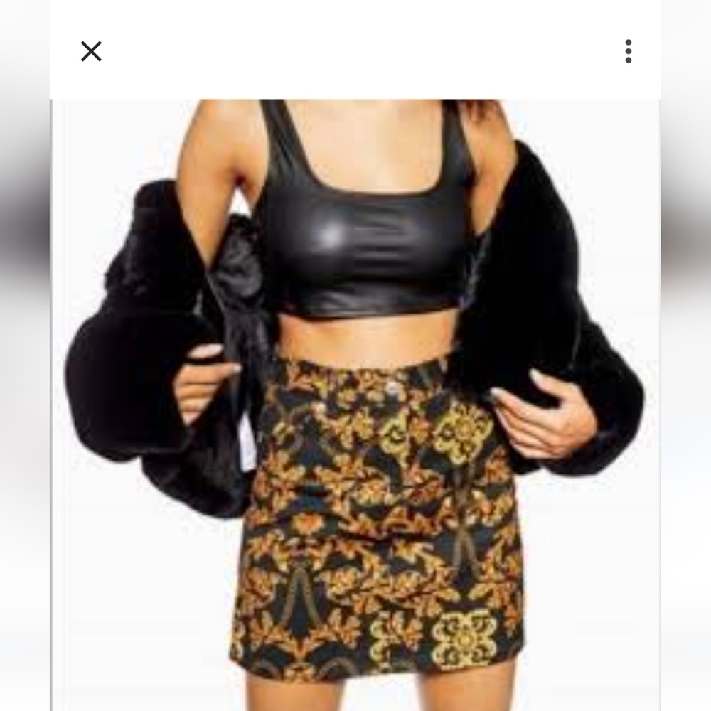 Topshop black and gold skirt Mobwife Indie Sleeze Style